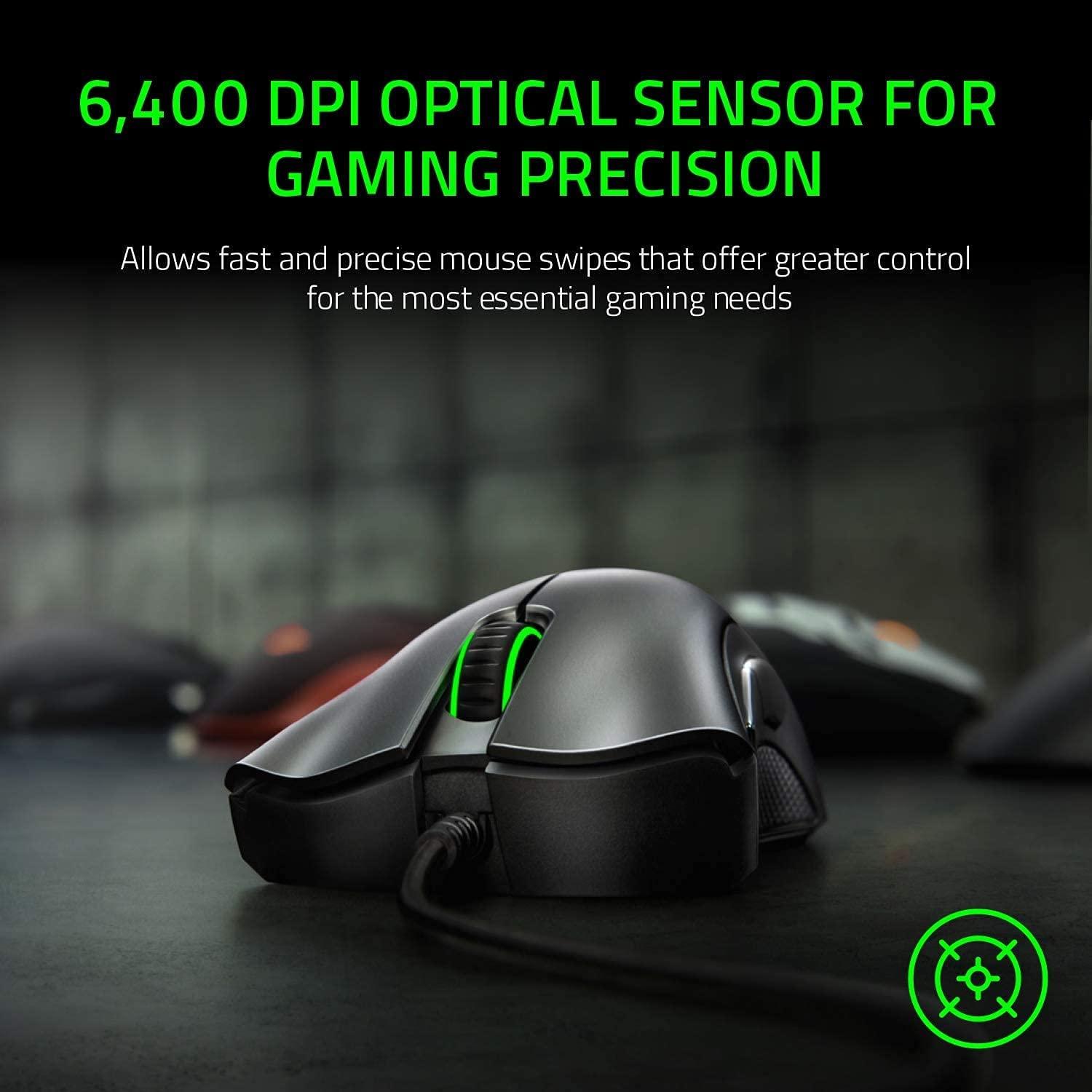 RAZER DEATHADDER ESSENTIAL ERGONOMIC WIRED GAMING MOUSE (BLACK) - DataBlitz