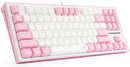 REDRAGON BES WHITE PINK MECHANICAL GAMING KEYBOARD (BLUE SWITCH) (K611-W1B) - DataBlitz