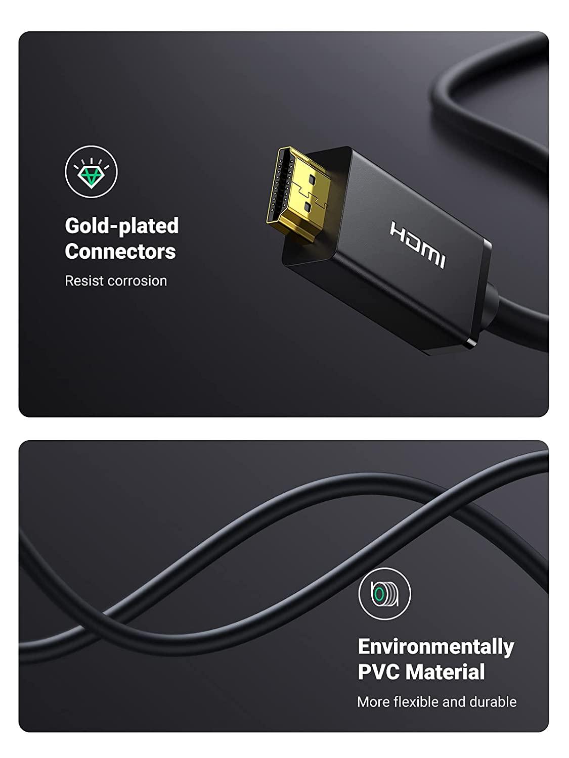 UGREEN Display Port Male To HDMI Male Cable 2m (Black) (DP101/10202) - DataBlitz