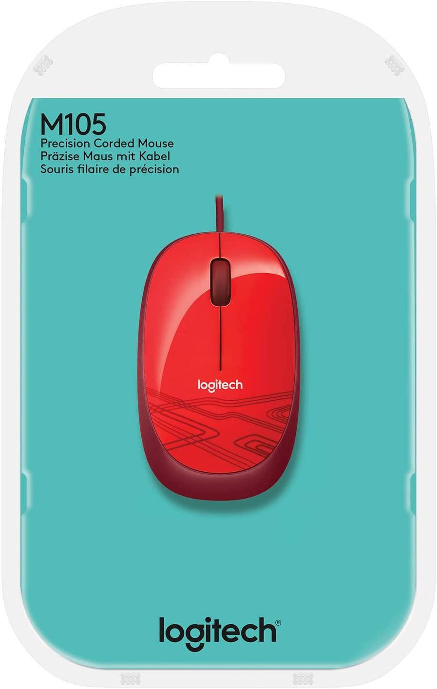 Logitech Ms105 Logitech M105 Wired Gaming Mouse (Red)