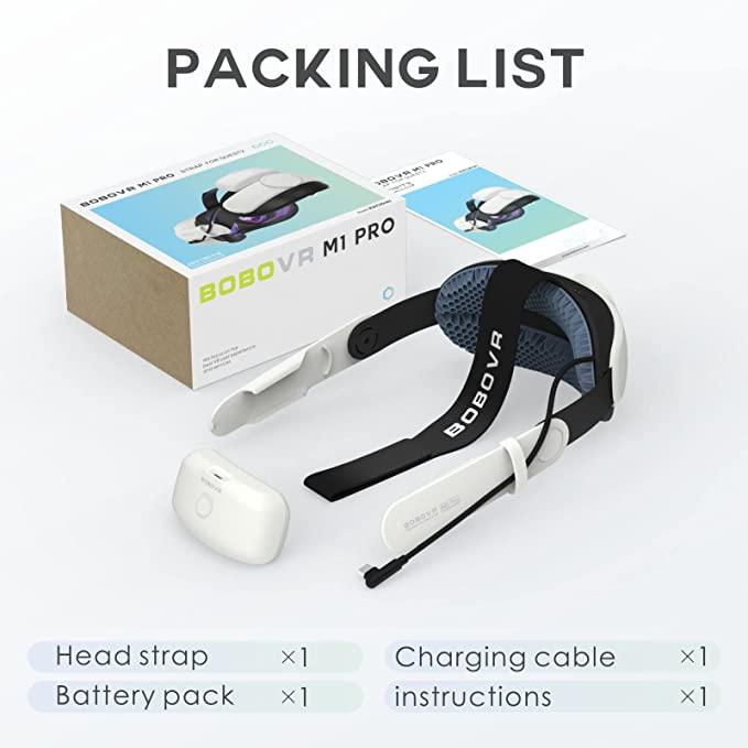 BOBOVR M1 Pro Battery Pack Head Strap For Oculus Quest2 (INCLUDES 5200MAH Replaceable Hot Swap Power Bank Accessories) - DataBlitz