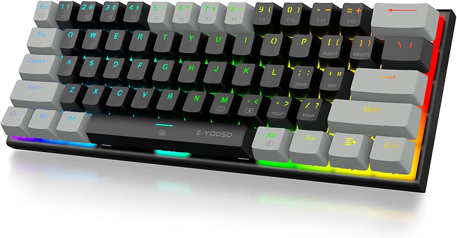E-YOOSO Z-11 RGB 61 Keys Hot Swappable Mechanical Keyboard Black/Gray (Brown Switch) - DataBlitz
