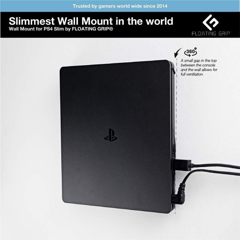 FLOATING GRIP SMART WALL MOUNT FOR PS4 SLIM (WHITE) (FG-PS4S-147W) - DataBlitz