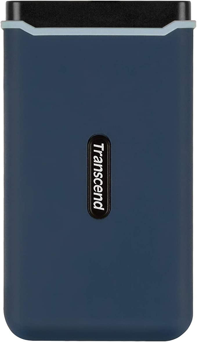 Transcend 500GB ESD370C USB 3.1 GEN 2 Type-C Portable SSD (Navy Blue) (TS500GESD370C) - DataBlitz