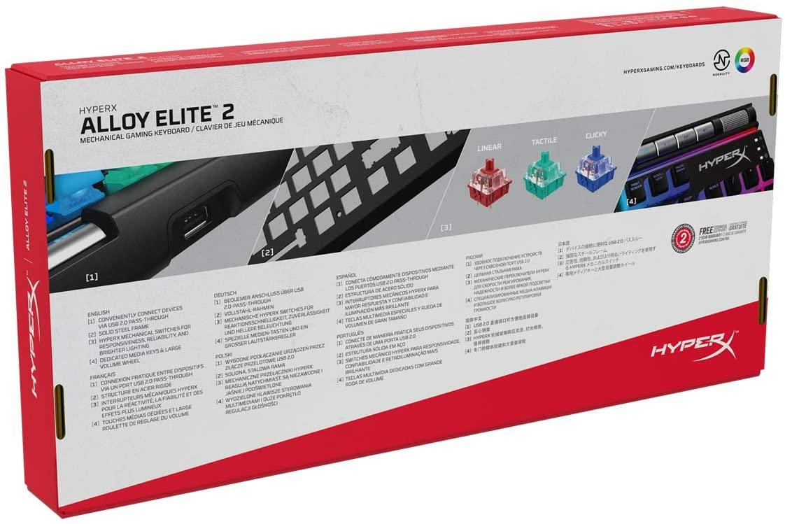 HYPERX ALLOY ELITE 2 RGB MECHANICAL GAMING KEYBOARD (RED LINEAR) - DataBlitz