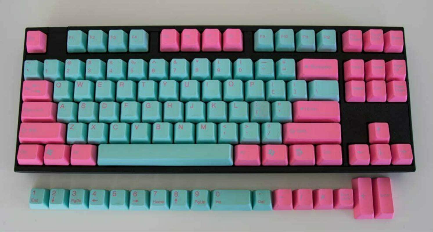 TAIHAO DOUBLE SHOT PBT KEYCAPS SET FOR CHERRY MX SWITCH (104-KEYS) (PINK&BRIGHT BLUE MIAMI) (C02BU201) - DataBlitz