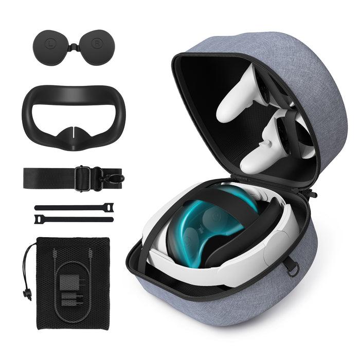 KIWI Design Hard Protective Carry Case Compatible With Oculus Quest 1 & 2 (Gray) (KW-QG03-US) - DataBlitz