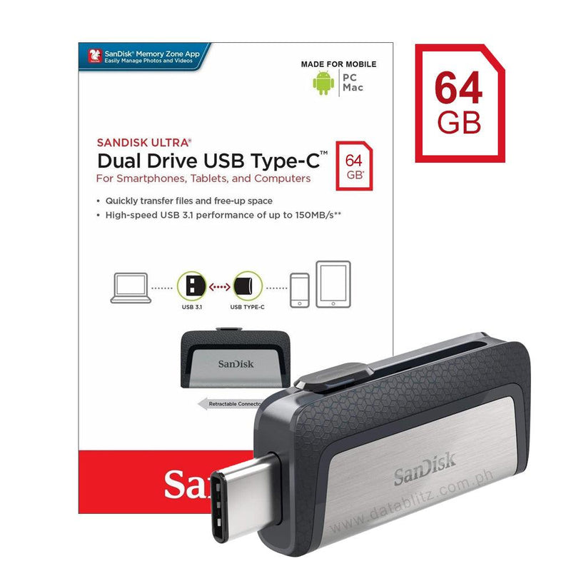 SANDISK ULTRA DUAL USB DRIVE 3.1 TYPE-C 64GB - DataBlitz