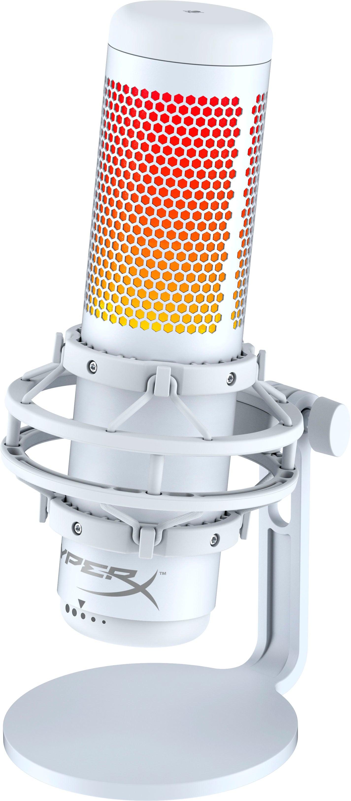 HyperX Quadcast S Wired Multi-Pattern USB Electret Condenser Microphone For PC/MAC/PS5/PS4 (White) - DataBlitz