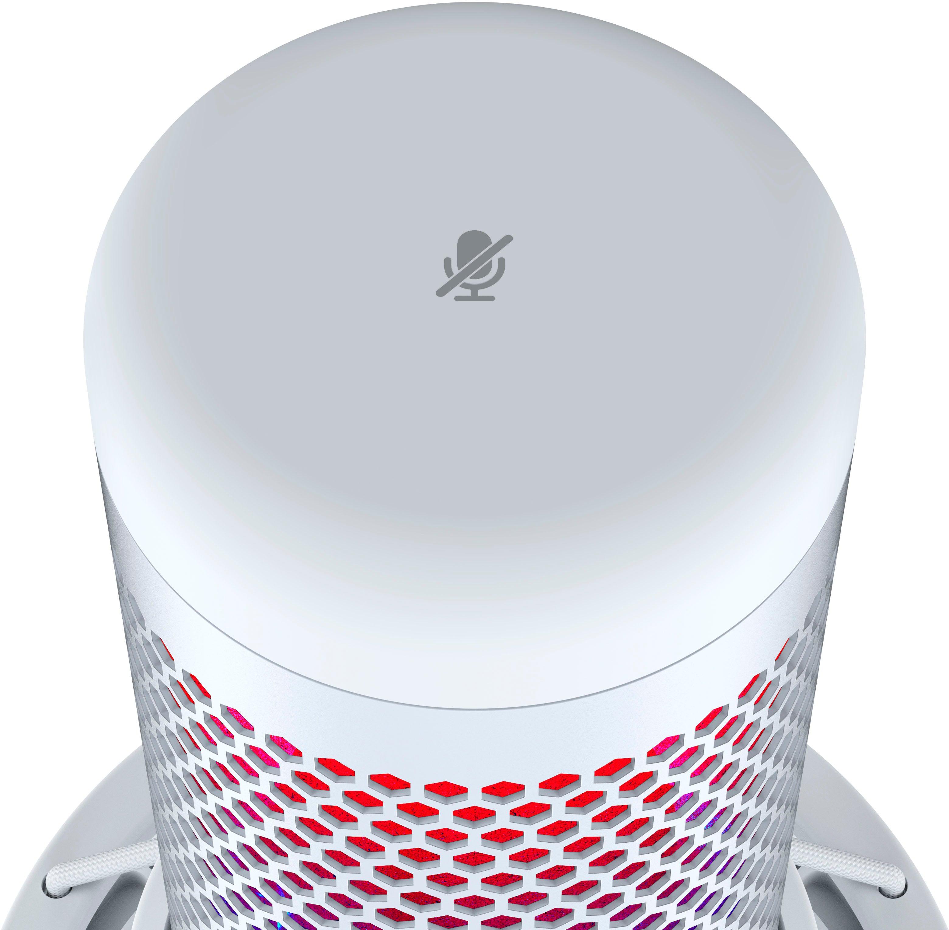 HyperX Quadcast S Wired Multi-Pattern USB Electret Condenser Microphone For PC/MAC/PS5/PS4 (White) - DataBlitz