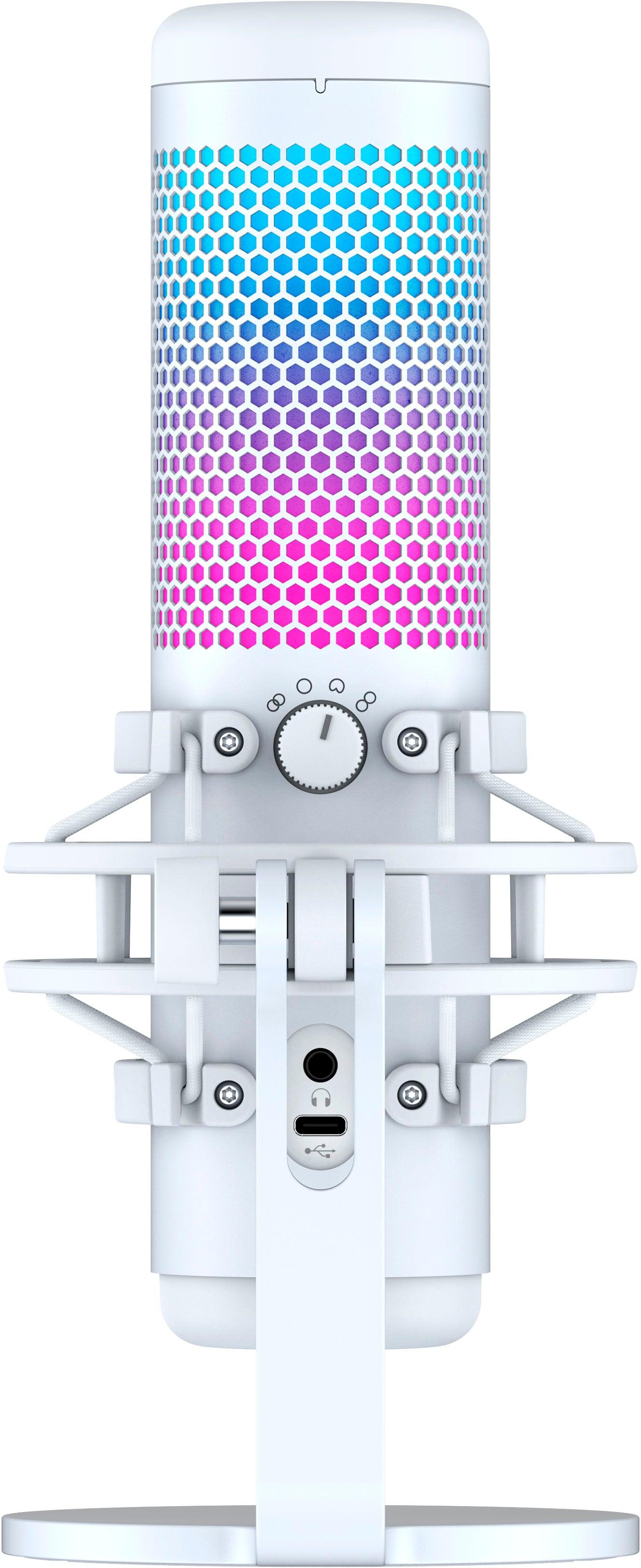 HyperX Quadcast S Wired Multi-Pattern USB Electret Condenser Microphone For PC/MAC/PS5/PS4 (White) - DataBlitz