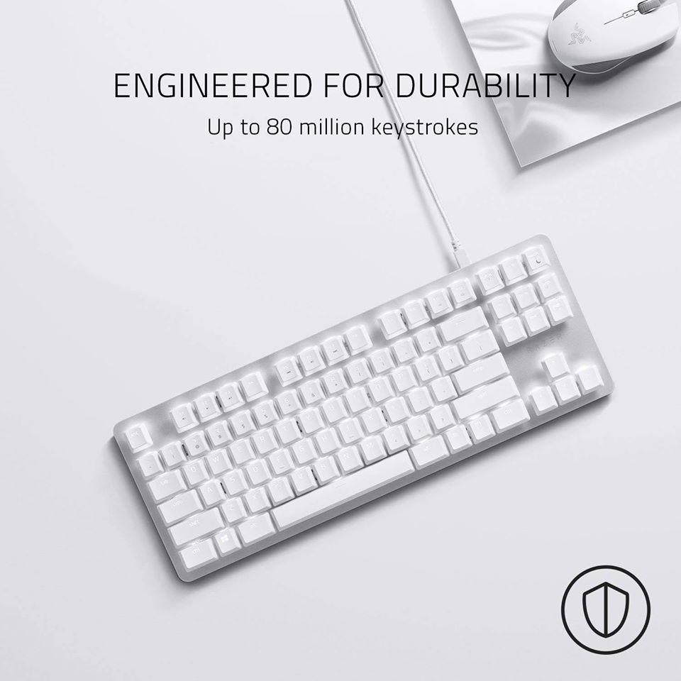 White Razor Silent Keyboard Razer Blackwidow Lite Silent Mechanical Keyboard (Mercury)