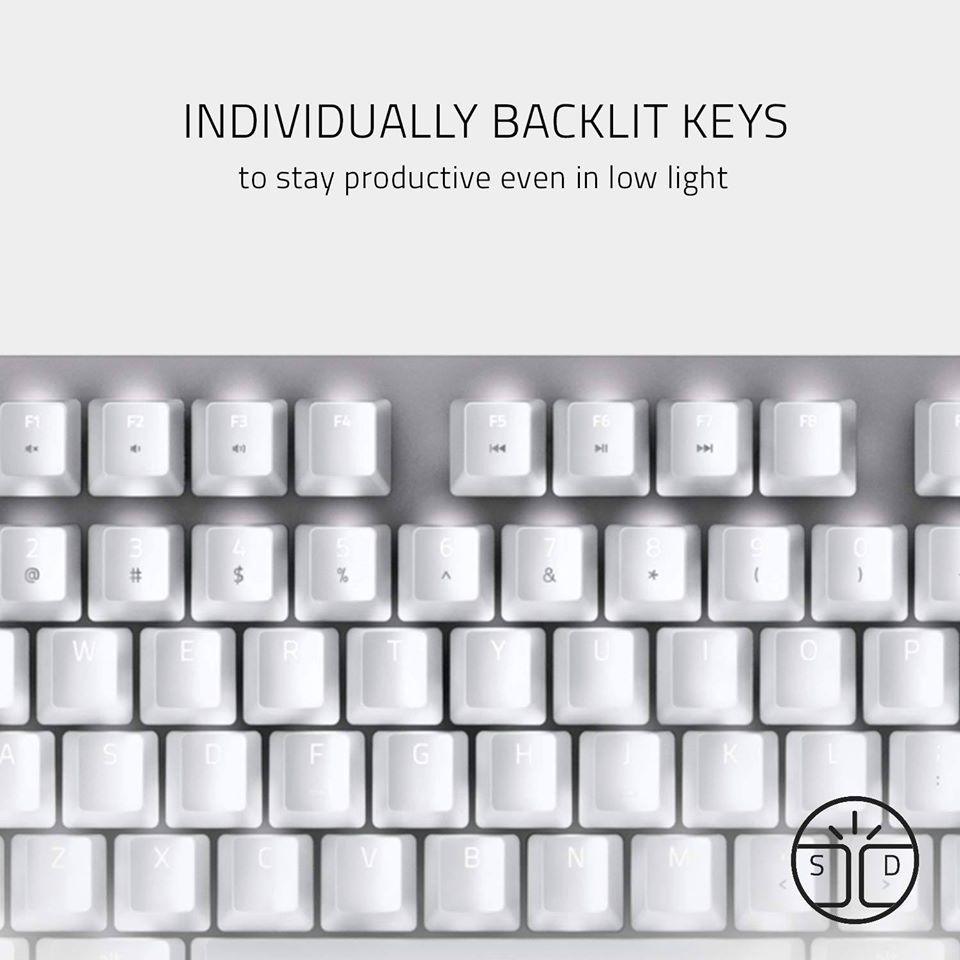 RAZER BLACKWIDOW LITE SILENT MECHANICAL KEYBOARD (MERCURY) - DataBlitz