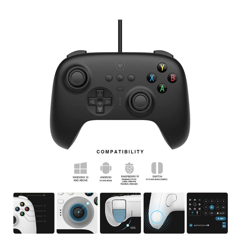 8BITDO Ultimate Wired Controller For (Switch/Windows/Android (Black Edition) (82CA02) - DataBlitz