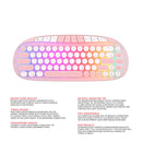 Royal Kludge RK Round Tri-Mode RGB 68 Keys Hot Swappable Mechanical Keyboard Pink (Pink Switch) - DataBlitz