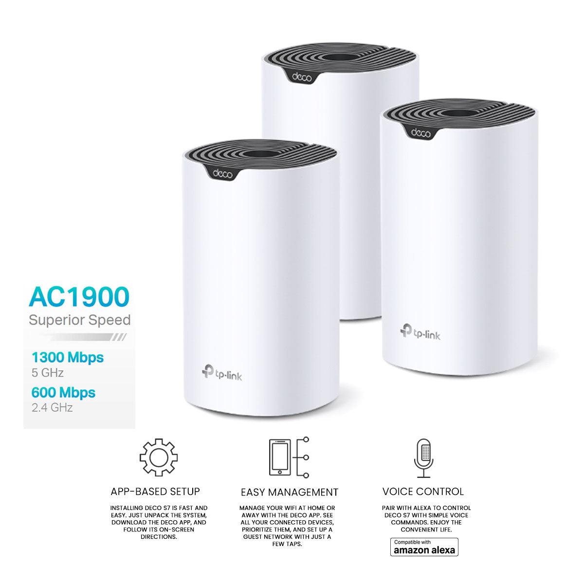 TP-Link AC1900 Whole Home Mesh Wi-Fi System Compatible With Amazon Alexa (Deco-S7) (3-Pack) - DataBlitz