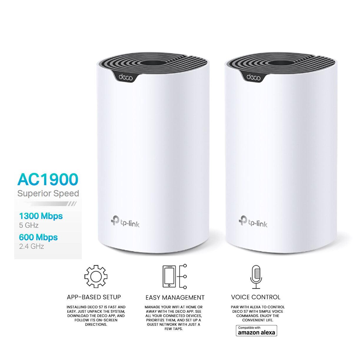 TP-LINK AC1900 Whole Home Mesh Wi-Fi System Compatible With Amazon Alexa (Deco-s7) (2-Pack) - DataBlitz