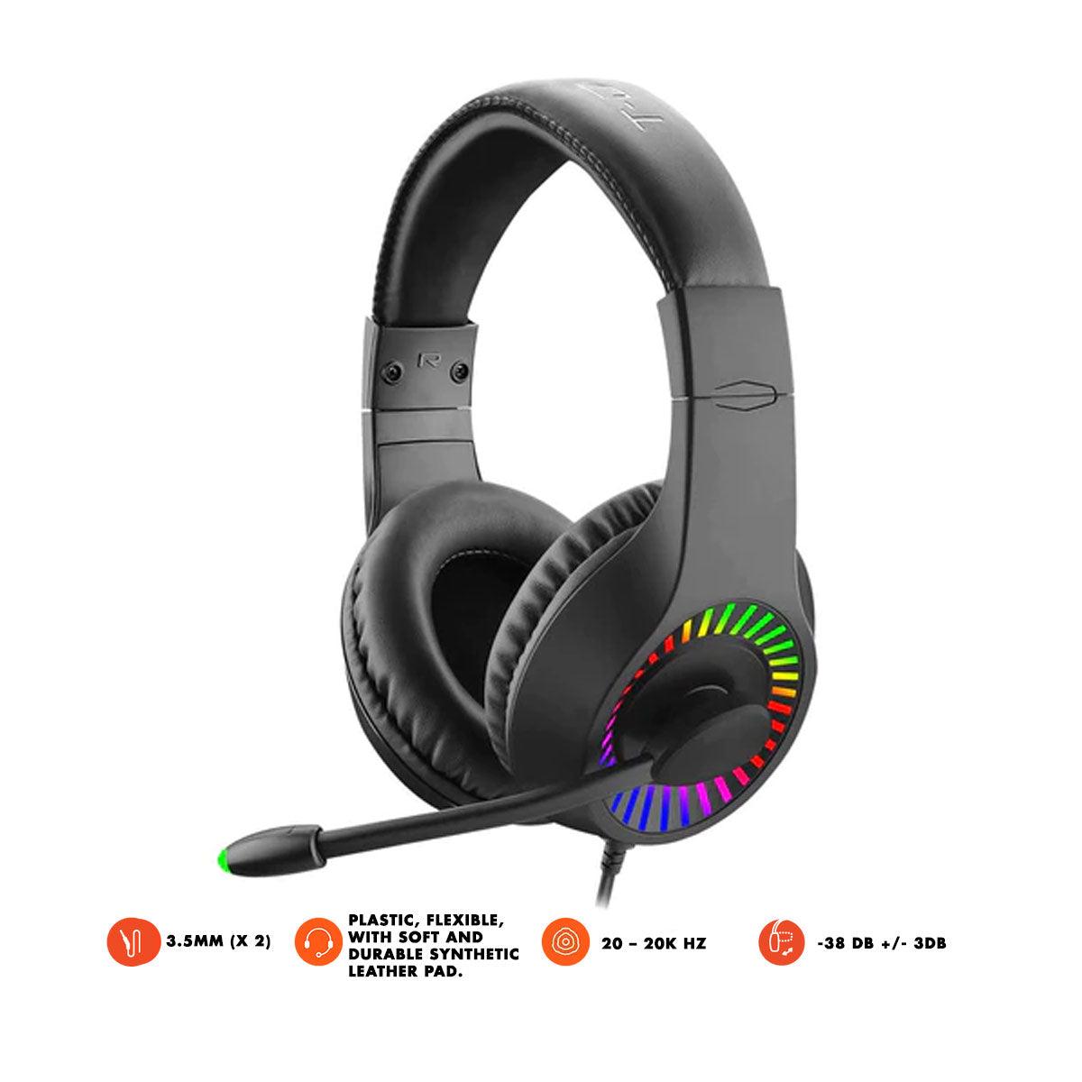 T-Dagger Caspian T-RGH211 Wired RGB Gaming Headset (Black) - DataBlitz