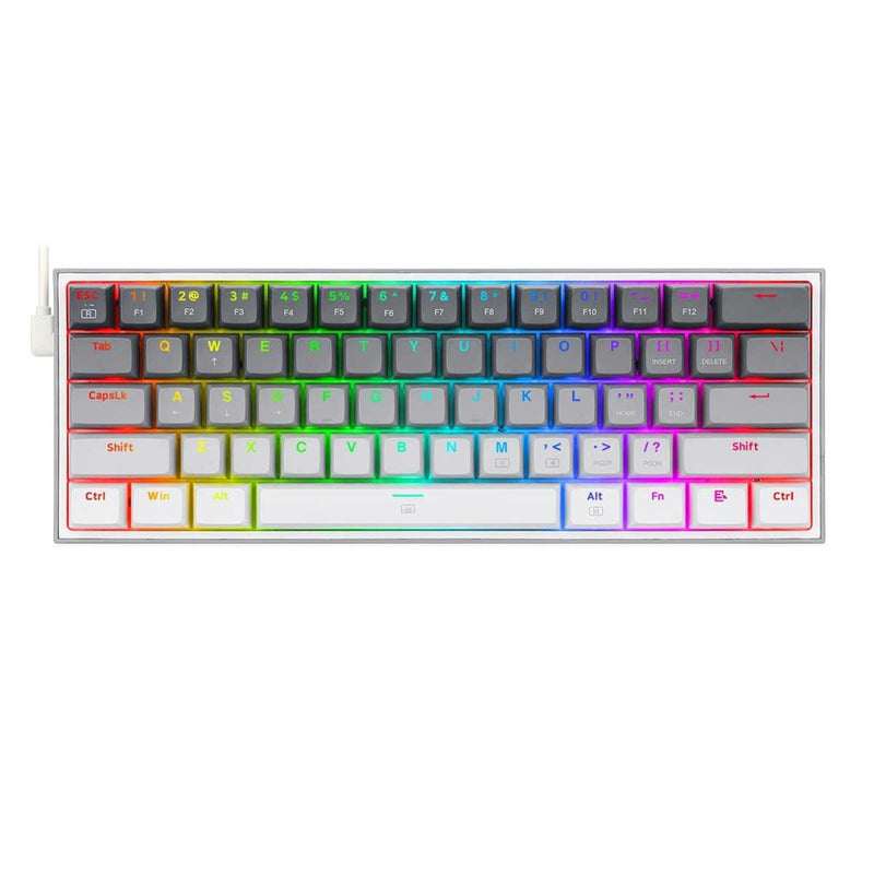 Redragon Fizz RGB Wired Mechanical Gaming Keyboard - Dust-Proof Blue Switch (Gradient Grey White) (K617GGW-RGB)