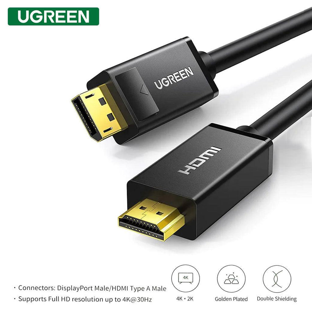 DataBlitz - UGREEN Display Port Male To HDMI Male Cable 2m (Black
