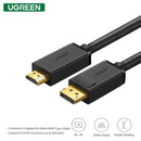 UGREEN DP Male To HDMI Male Cable 1.5m (Black (DP101/10239) - DataBlitz