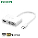 UGREEN Type C To HDMI+VGA Converter (White) (MM123/30843) - DataBlitz