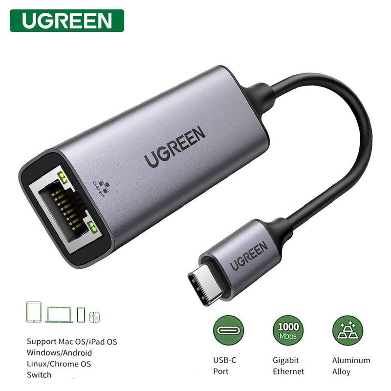 UGREEN USB-C 3.1 Gen1 To Gigabit Ethernet Adapter 10CM (SPACE GRAY ...