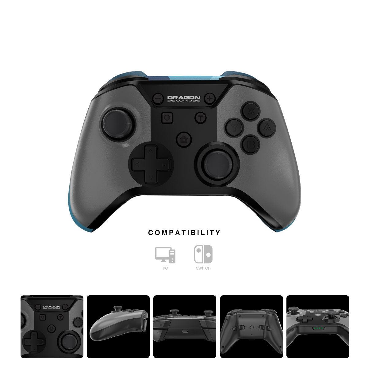 Dragonwar Wireless Gaming Controller Compatible With Switch / PC (GSW01-Black) - DataBlitz