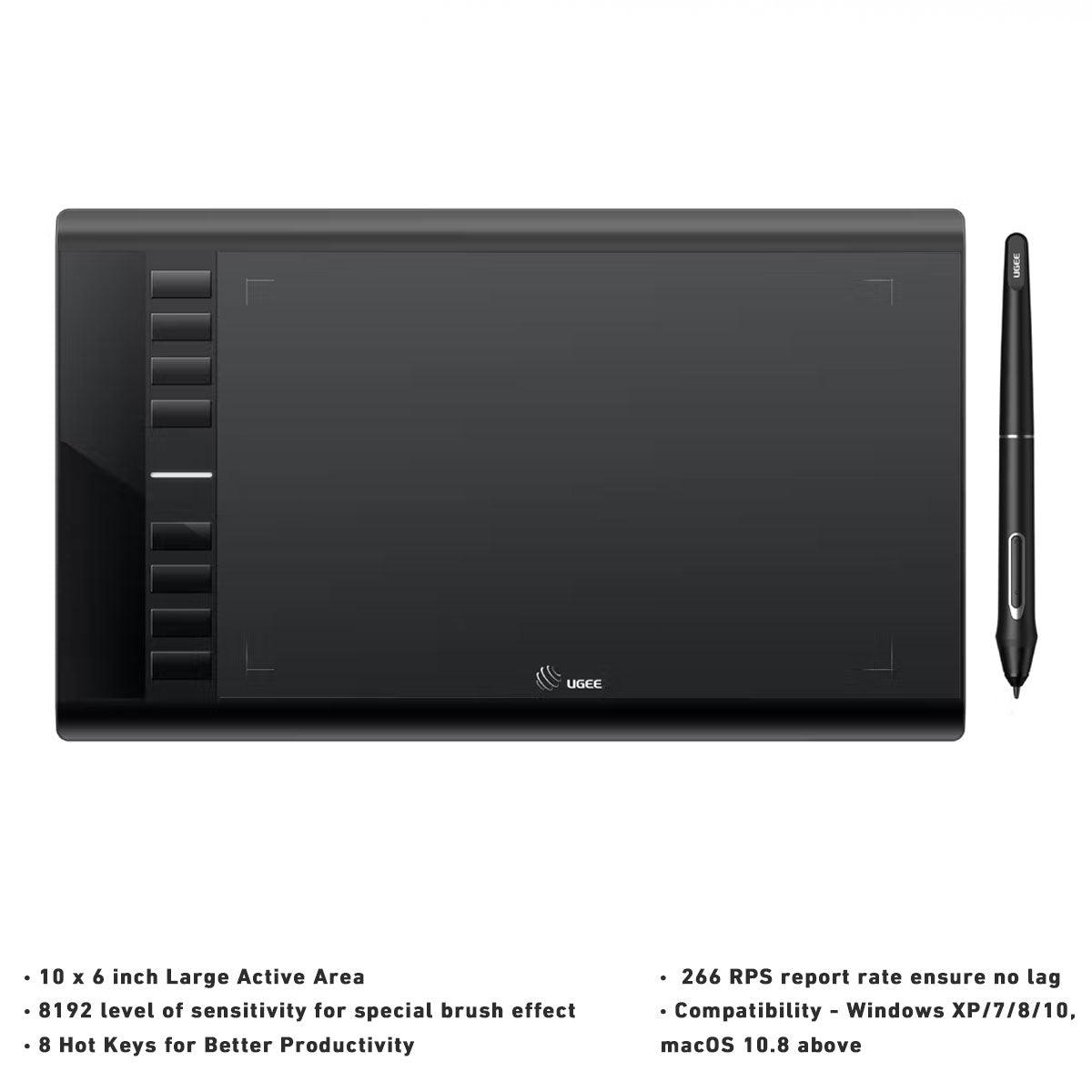 Ugee M708 10" Pen Tablet (Black) - DataBlitz