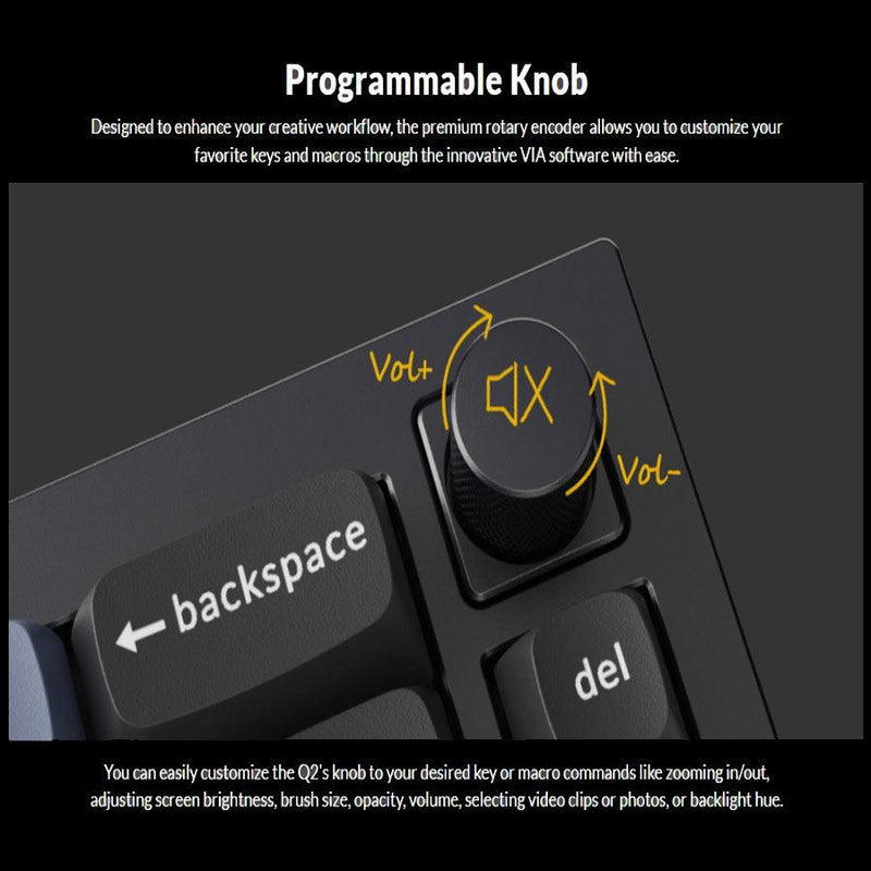 Keychron Q2 QMK Custom Mechanical Fully Assembled Navy Blue Keyboard (Gateron G Pro Brown Switch) (Q2j3) - DataBlitz