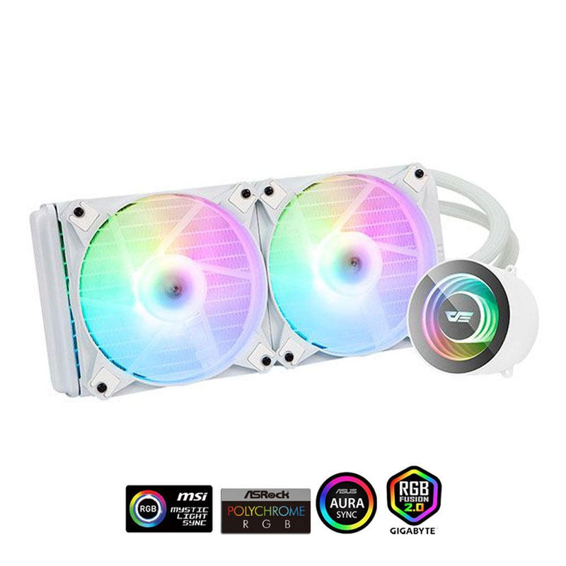 Darkflash Twister DX-240 V2.6 All-In-One 240MM Liquid CPU Cooler (White) - DataBlitz