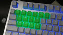 TAIHAO RUBBER DOUBLE SHOT BACKLIT GAMING KEYCAPS SET FOR CHERRY MX SWITCH TYPE (18-KEYS) (NEON GREEN) - DataBlitz
