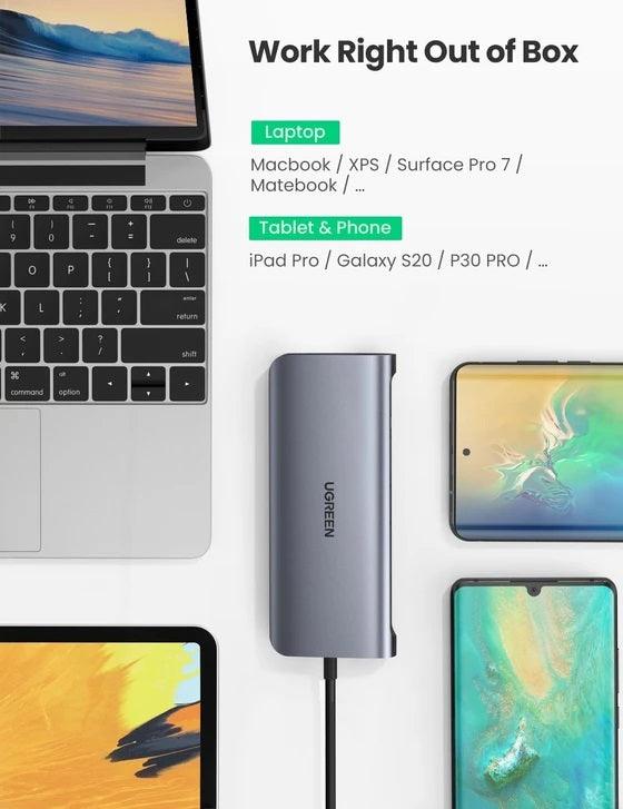 UGREEN USB-C 10-IN-1 MULTIFUNCTIONAL ADAPTER (SPACE GRAY) (CM179/80133) - DataBlitz