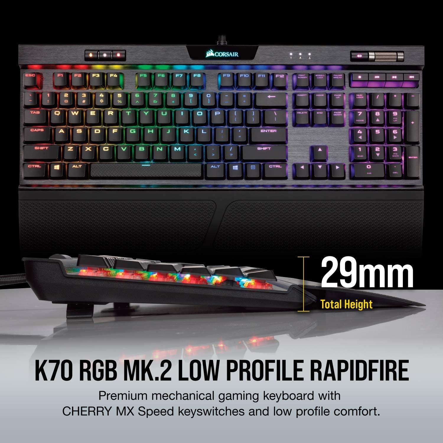 CORSAIR K70 RGB MK.2 LOW PROFILE RAPIDFIRE MECHANICAL GAMING KEYBOARD - DataBlitz
