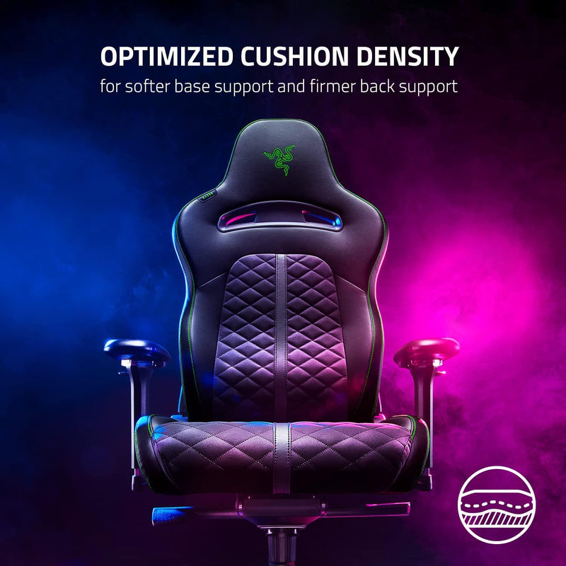 RAZER ENKI GAMING CHAIR FOR ALL-DAY COMFORT (BLACK/GREEN) - DataBlitz