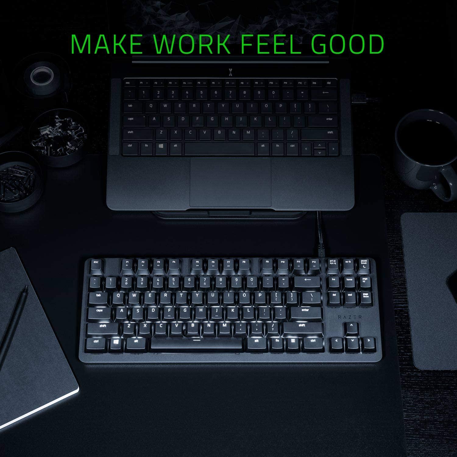 RAZER BLACKWIDOW LITE MECHANICAL KEYBOARD RAZER ORANGE SWITCHES TACTILE AND SILENT - DataBlitz