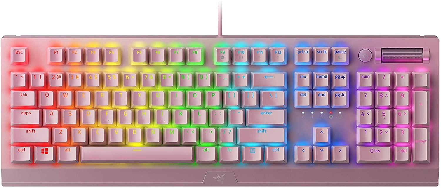 RAZER BLACKWIDOW V3 MECHANICAL GAMING KEYBOARD (GREEN SWITCHES) QUARTZ - DataBlitz