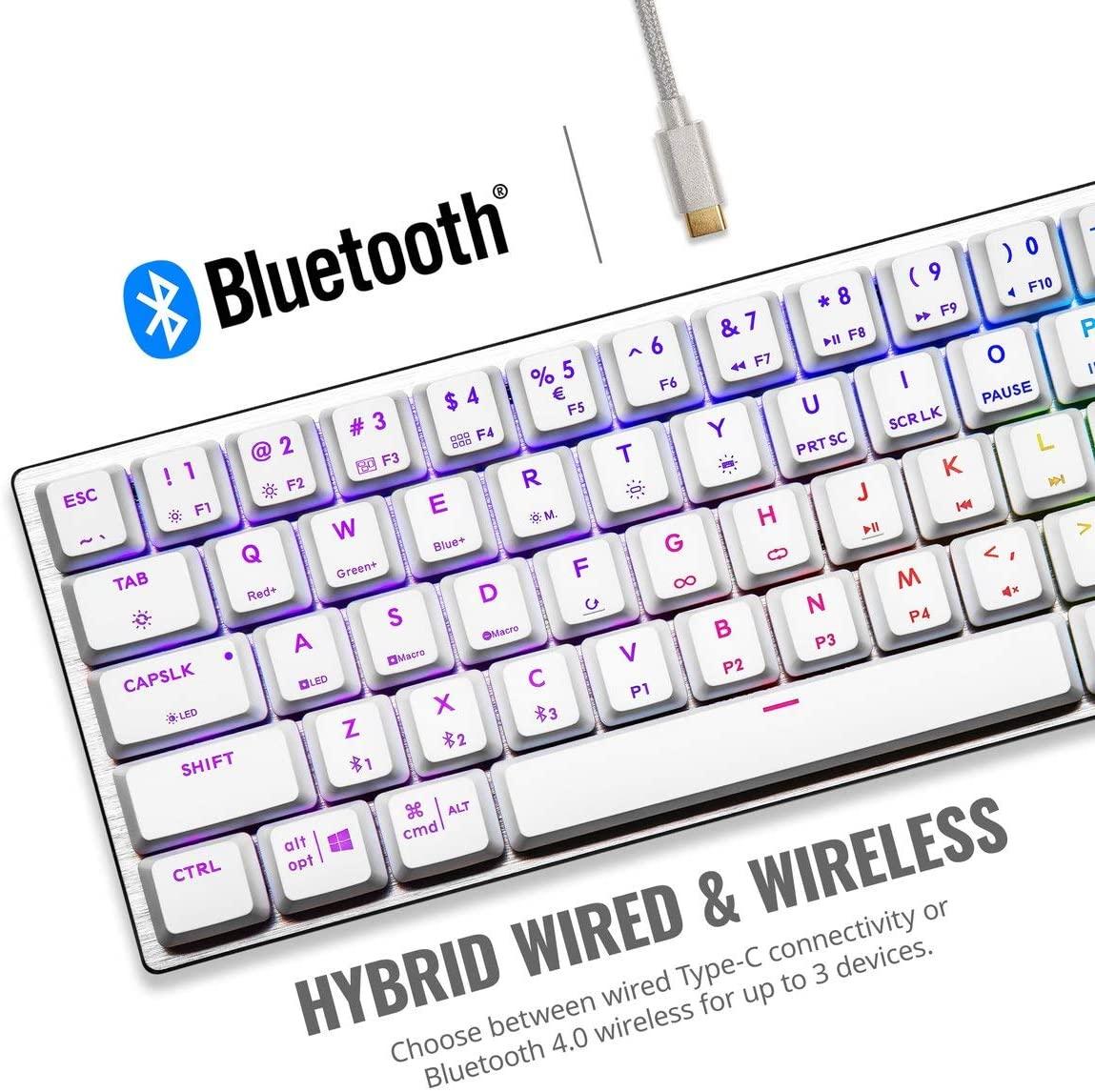 COOLER MASTER SK622 WIRELESS 60% MECHANICAL KEYBOARD SILVER WHITE WITH LOW PROFILE SWITCHES (BLUE RGB CLICKY) - DataBlitz