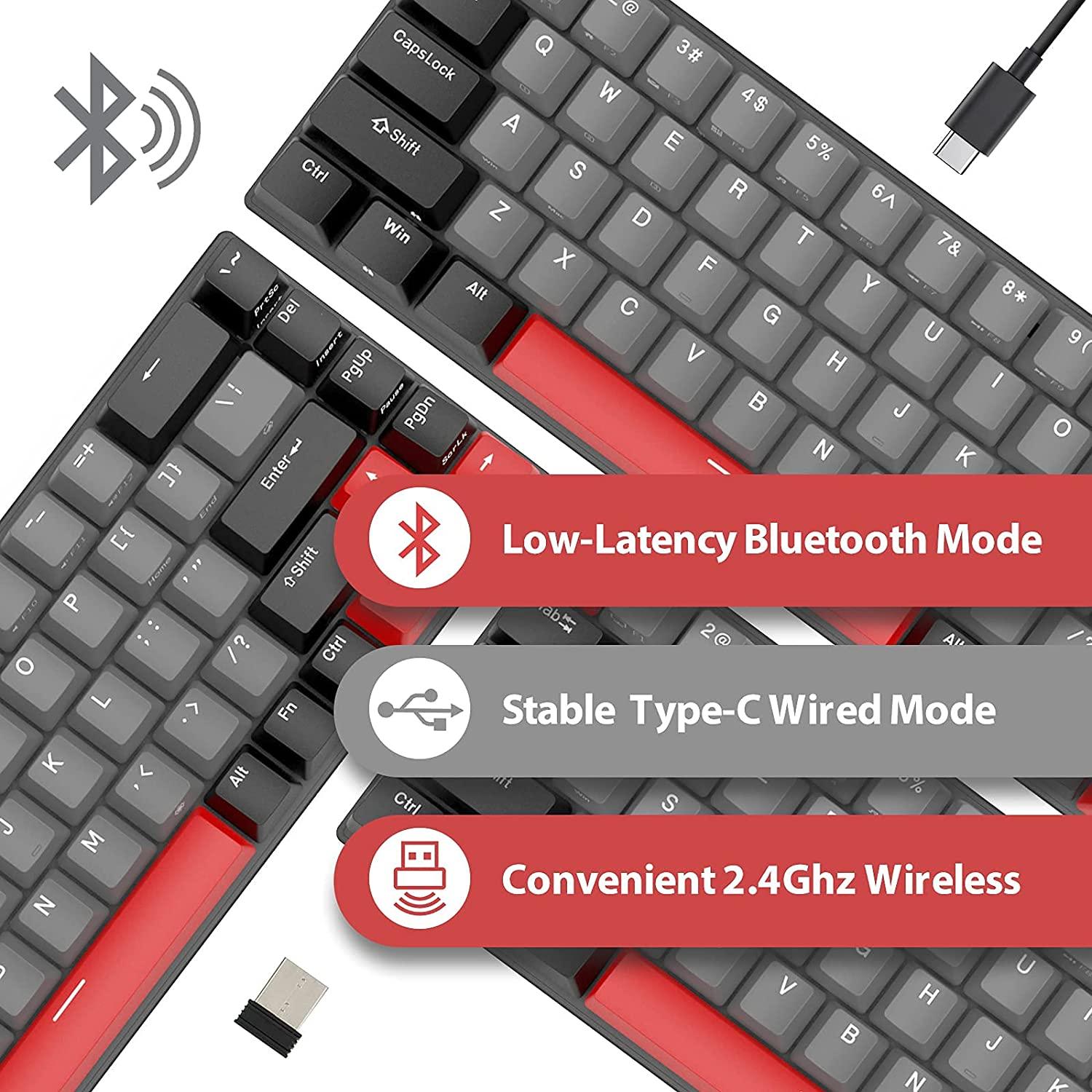 ROYAL KLUDGE G68 TRI-MODE RGB 68 KEYS HOT SWAPPABLE MECHANICAL KEYBOARD BLACK (BROWN SWITCH) - DataBlitz