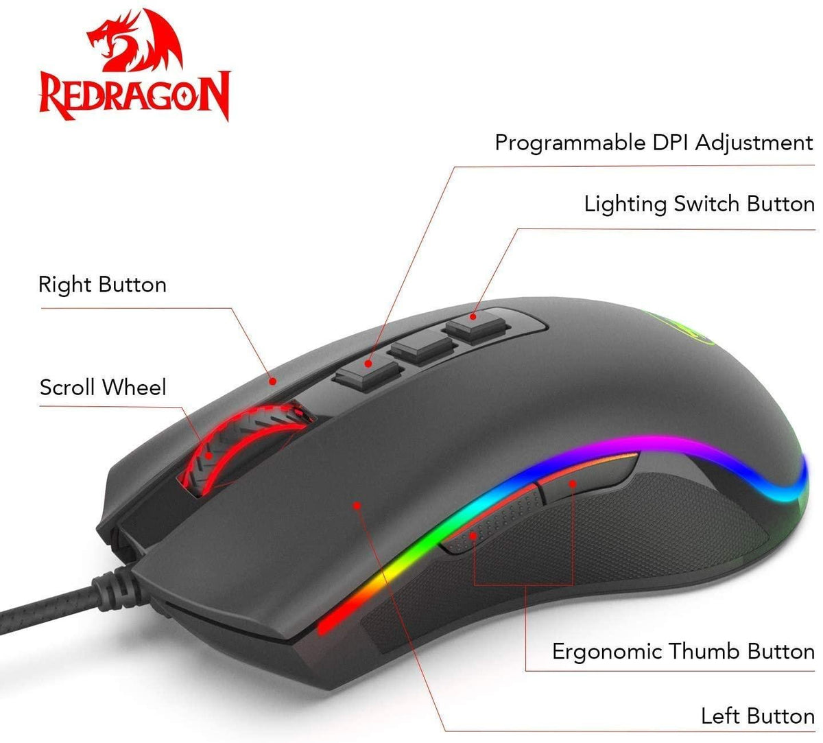 REDRAGON COBRA GAMING MOUSE (M711) - DataBlitz