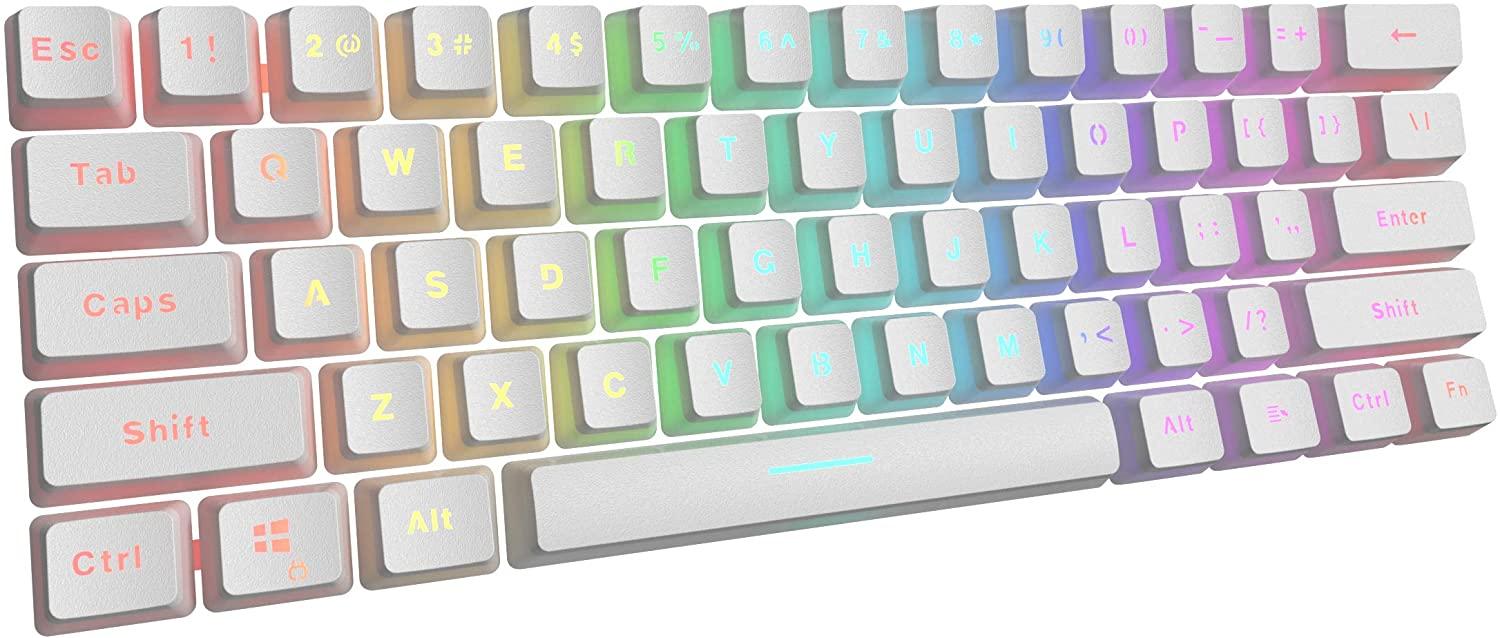 Kemove White PBT Double Shot Pudding Keycaps Set (108 Keycaps) - DataBlitz