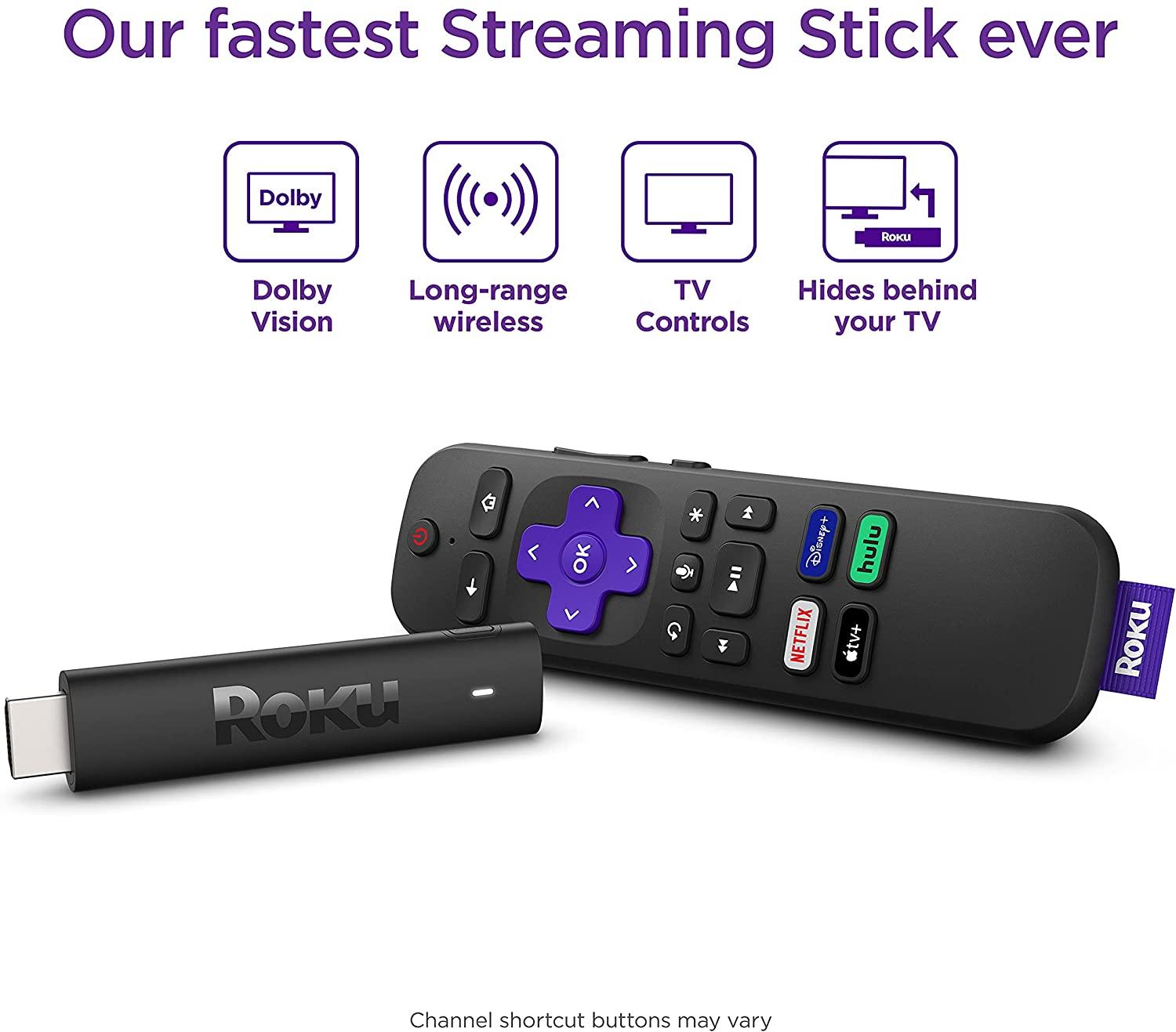 ROKU STREAMING STICK 4K 2021 4K/HDR/DOLBY VISION WITH VOICE REMOTE - DataBlitz