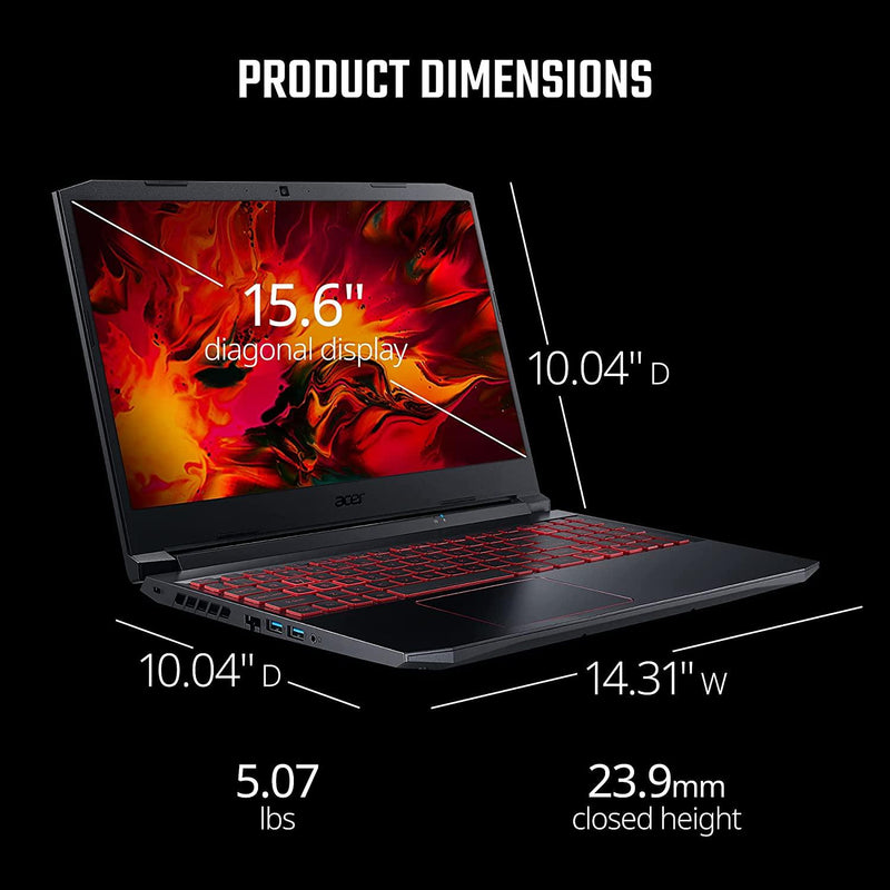 ACER NITRO 5 AN515-57-5620 144HZ GAMING LAPTOP (SHALE BLACK) | 15.6" FHD 1920x1080 | i5-11400H | 8 GB LPDDR4 | 512GB SSD | RTX 3050 | WIN10 + ACER NOTEBOOK BAG VX15 BACKPACK - DataBlitz