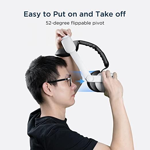 KIWI DESIGN Replacement Elite Strap With Battery Strap For Oculus Quest 2 (White) (KW-Q31-2.1+Q21-2-AE) - DataBlitz