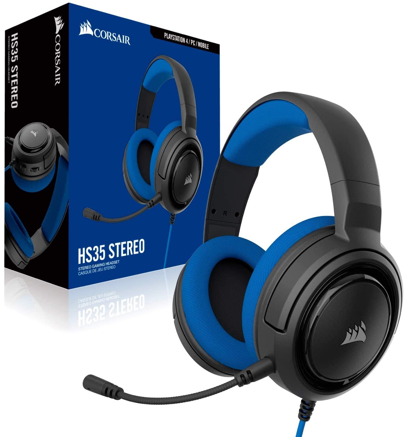 CORSAIR HS35 STEREO GAMING HEADSET (BLUE) - DataBlitz