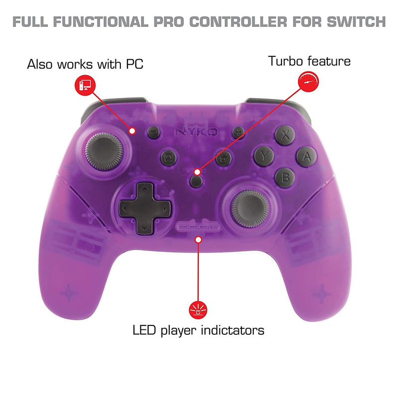 NYKO NSW WIRELESS CORE CONTROLLER TRANSLUCENT PURPLE (87262-T83) - DataBlitz