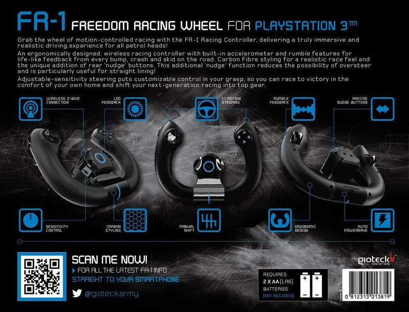 FR-1 Freedom Racing Wheel For Playstation 3 (Wireless Racing Controller) FR1PS3-11-M0 - DataBlitz