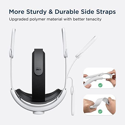 KIWI DESIGN Replacement Elite Strap With Battery Strap For Oculus Quest 2 (White) (KW-Q31-2.1+Q21-2-AE) - DataBlitz