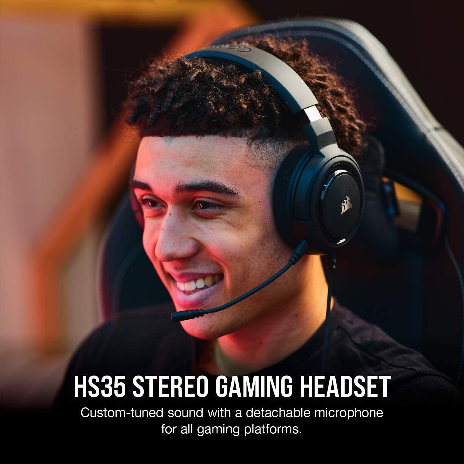 CORSAIR HS35 STEREO GAMING HEADSET (CARBON) - DataBlitz