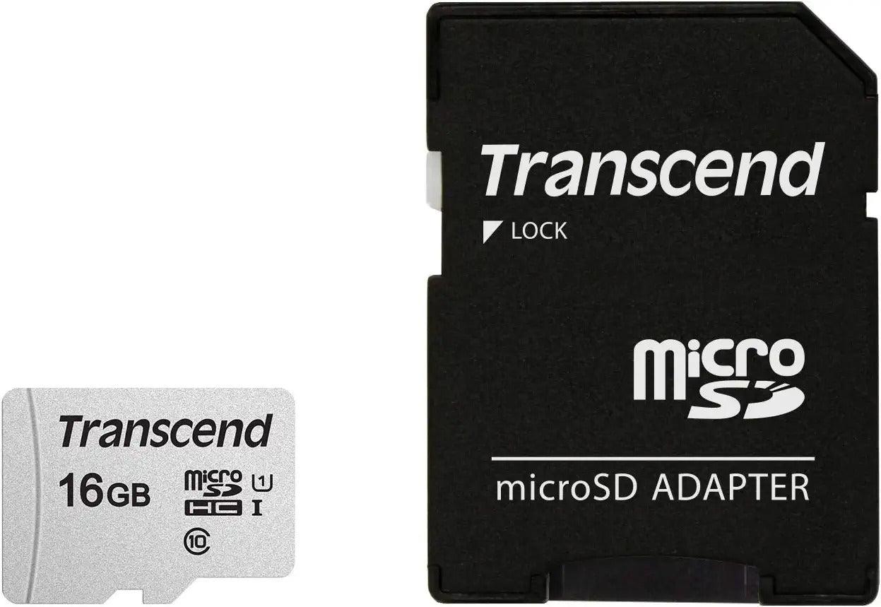 Transcend 16GB UHS-I MICROSD 300S W/Adapter - DataBlitz
